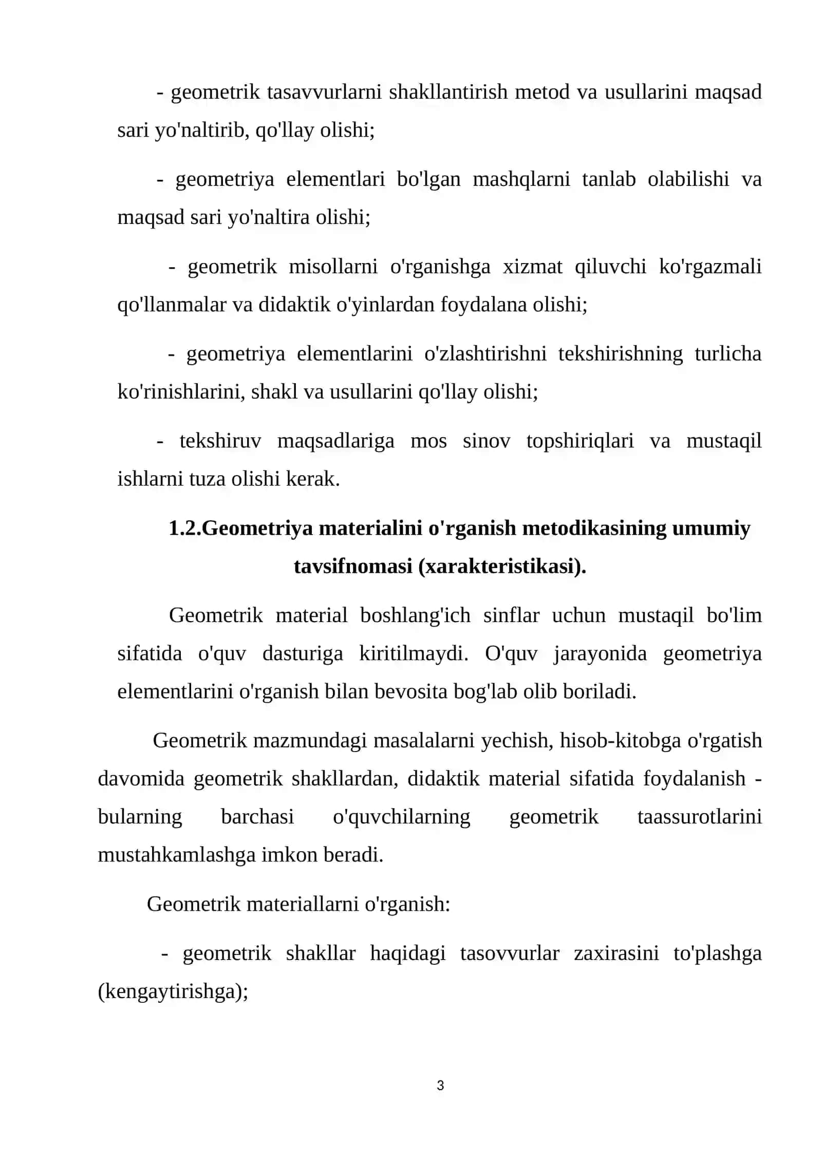 Boshlang’ich sinf o’quvchilariga uzunlik, maydon, fazoviy jismlar tushuncha va bilimlar berish 3