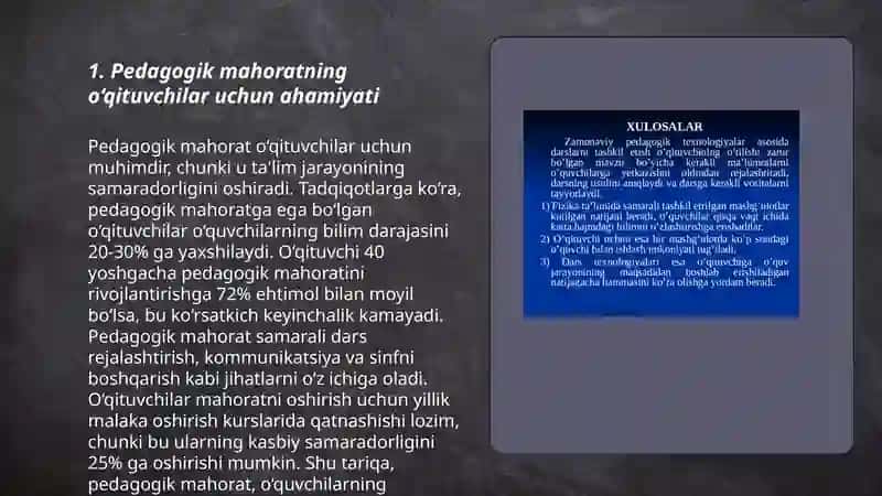 Oʻqituvchining tarbiya texnologiyalarini qoʻllashda pedagogik mahoratning ahamiyati 3