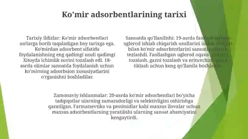Ko'Mir Adsorbentlari 3