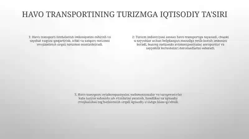 Turizmda Havo Transport Xizmati. (Suratlar Bilan) 3