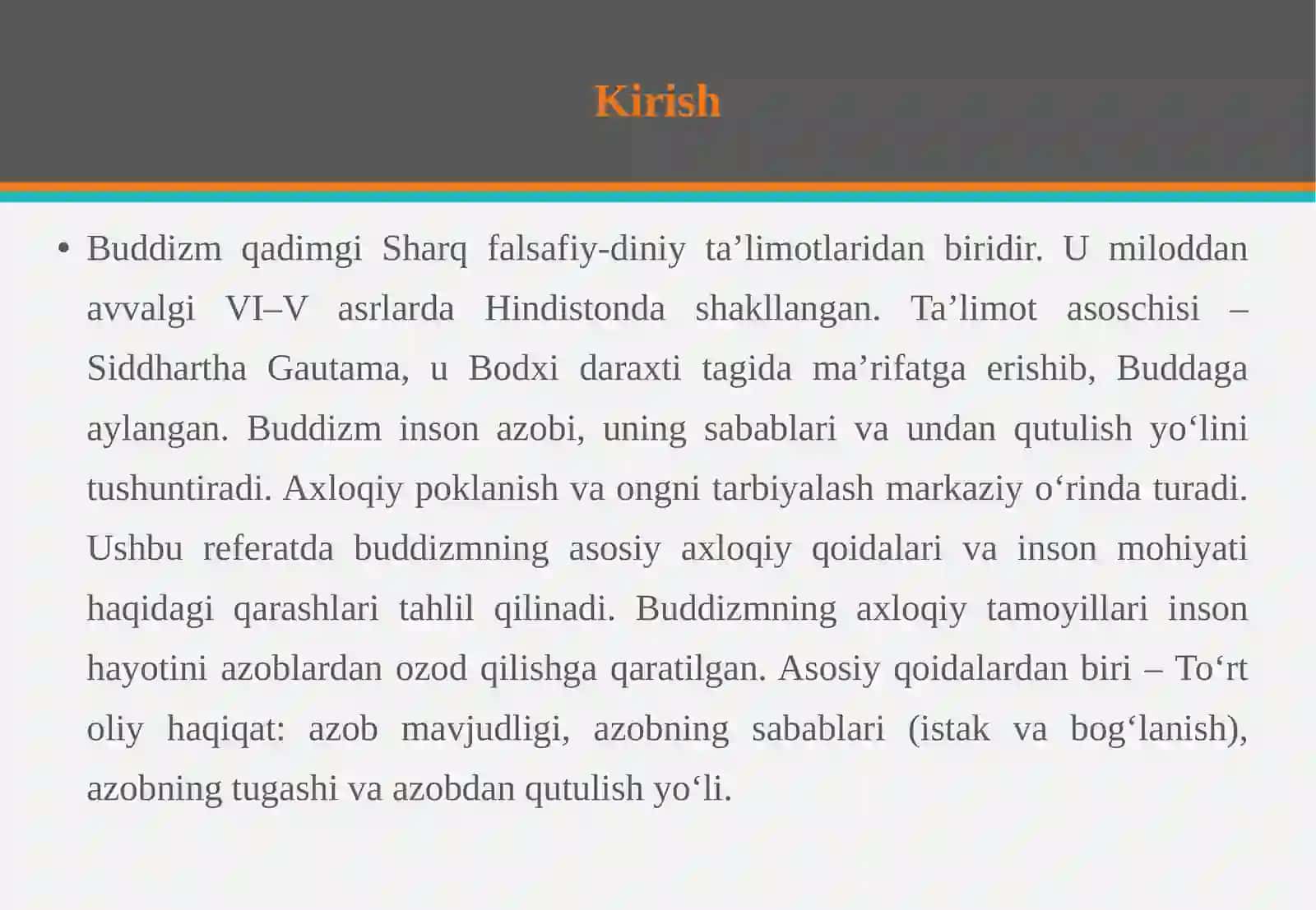 Buddizmning axloqiy tamoyillari va inson haqida qarashlari 3