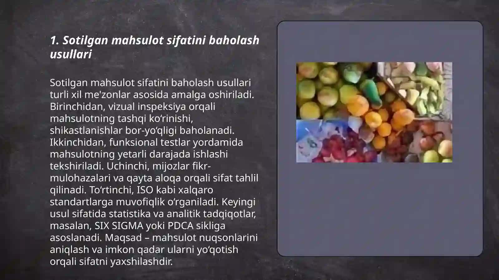 Sotilgan mahsulot sifatining tahlili 3