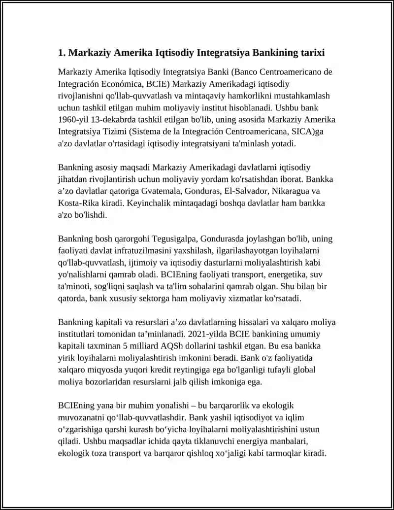 AMERIKA MARKAZIY IQTISODIY INTEGRATSIYA BANKI (CABEI) 3