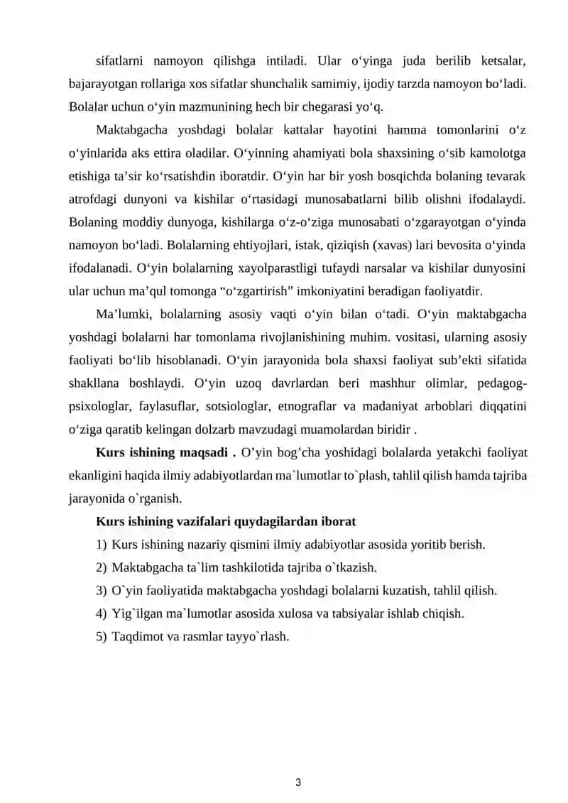 Uch yoshli bolalar uchun harakatli va so’z o’yinlarini tashkil etish 3