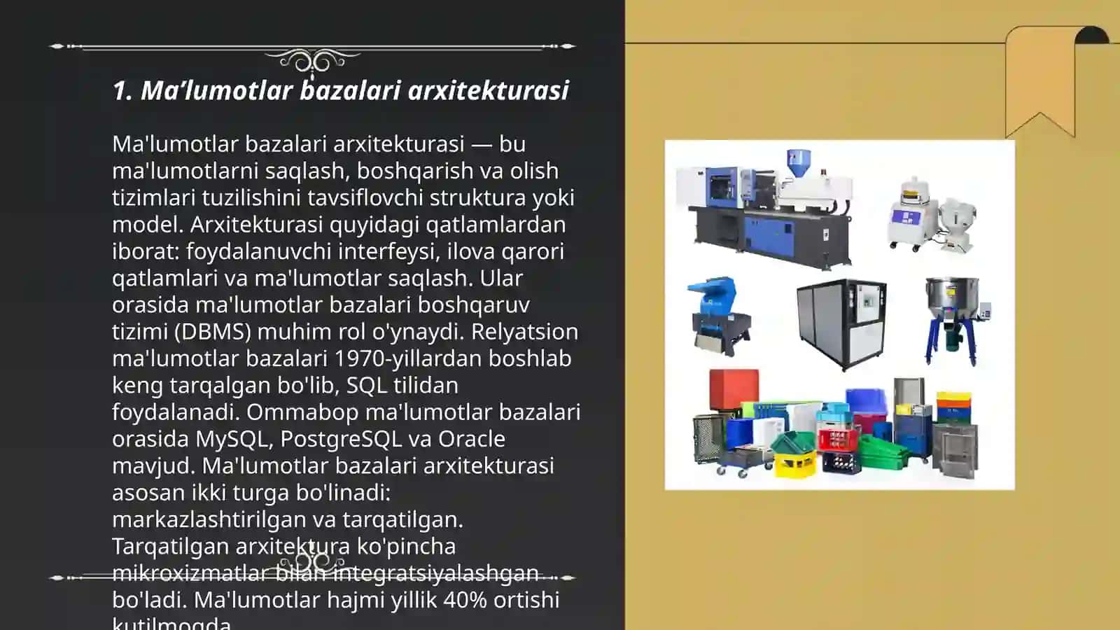 Ma'lumotlar bazalari va ularni qayta ishlab chiqish modellari 3