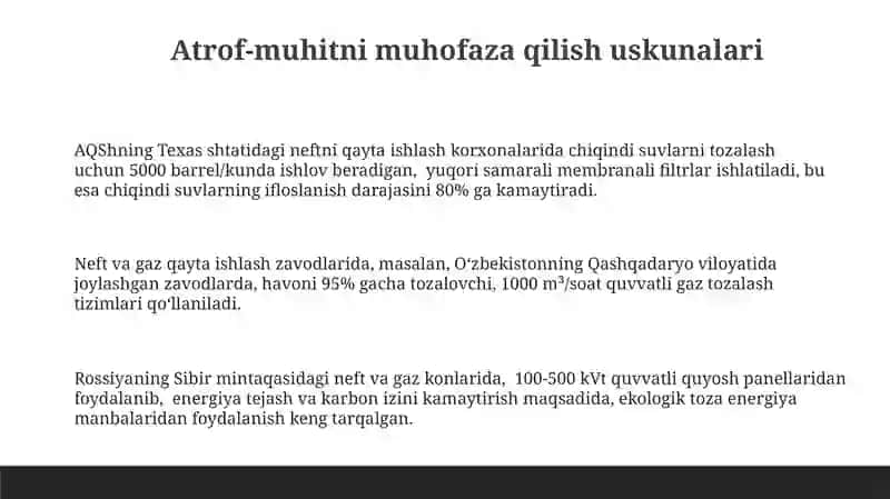 Atrof-muhitni muhofaza qilish uskunalari 3