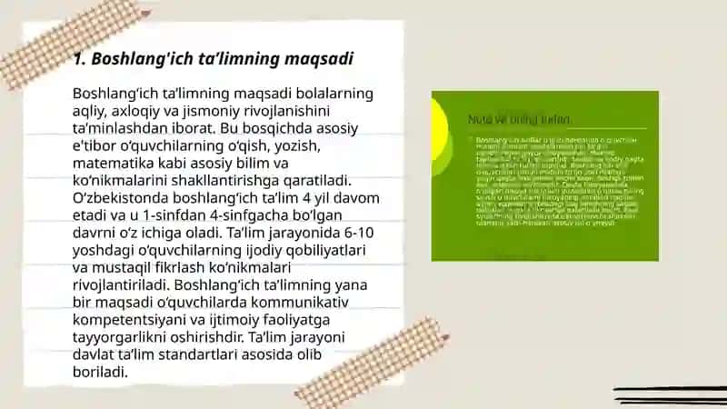 Boshlang'ich ta'limning maqsadi 3