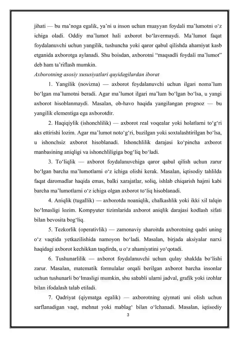 Axborotni kodlash usullari 3
