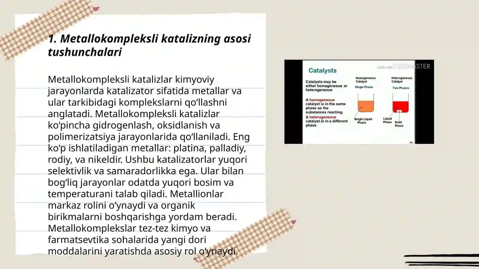 Metallokompleksli kataliz 3