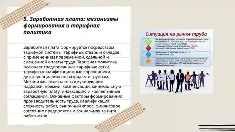 Заработная плата: механизмы формирования и тарифная политика 3
