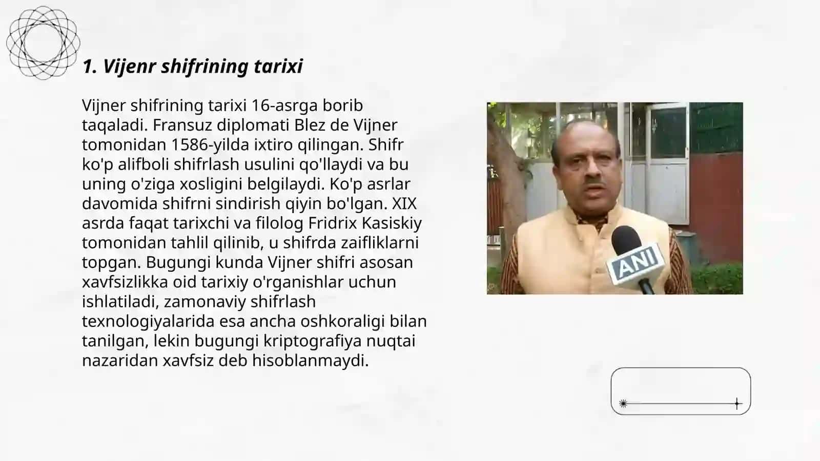 Vijiner shifrlash usuli 3