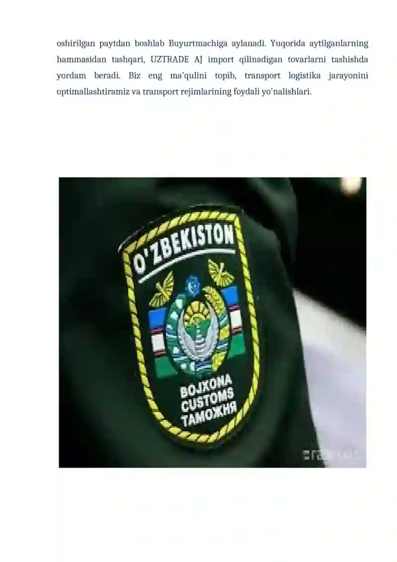 Tavarlarni import qilish bo'yicha operatsiyalarni hisobga olish quyi tizimini ishlab chiqish 3