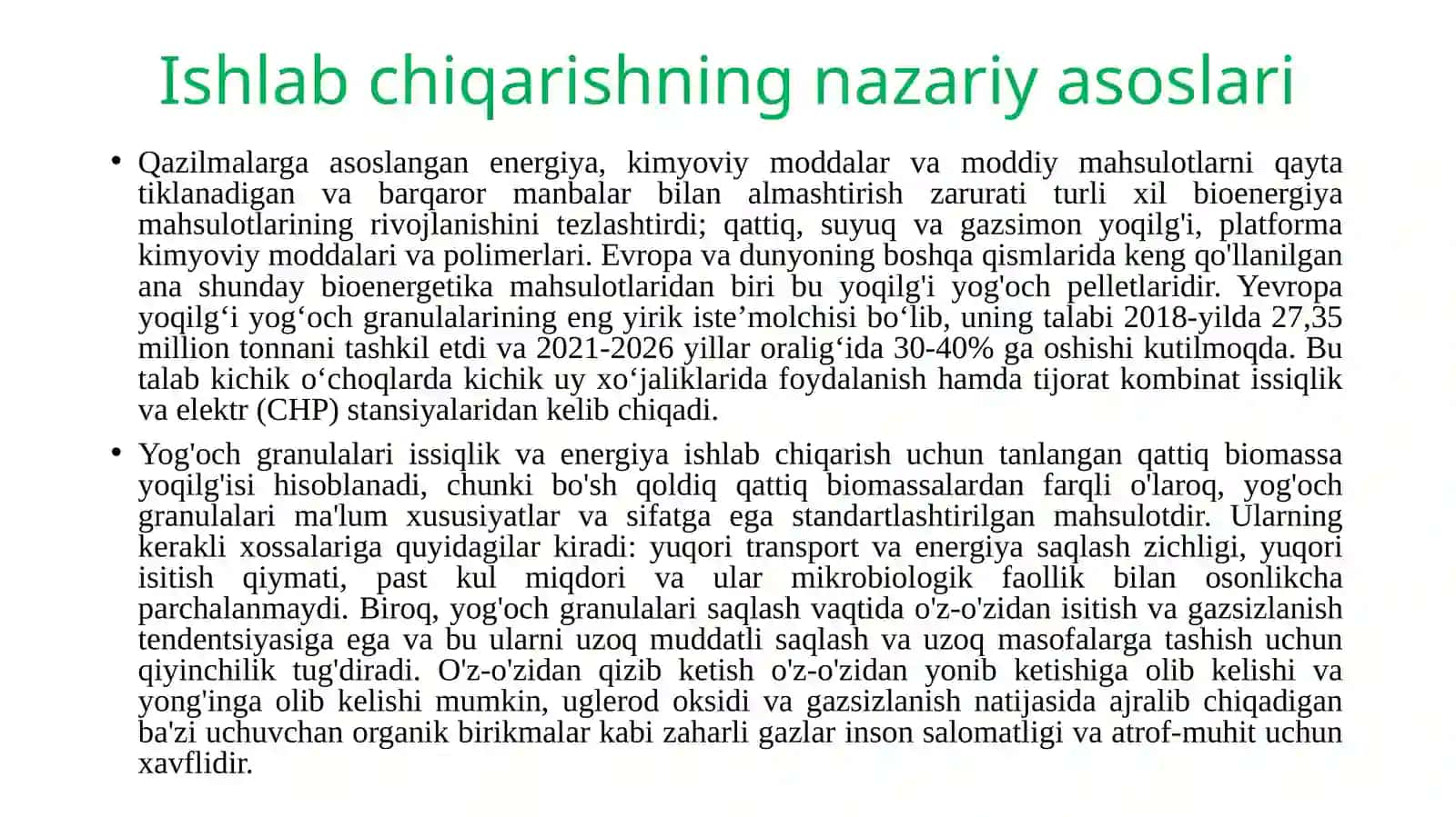 Yog‘ochsozlik va qog‘oz ishlab chiqarish korxonalari chiqindilari utilizatsiyasi va ikkilamchi mahsulot olish 3