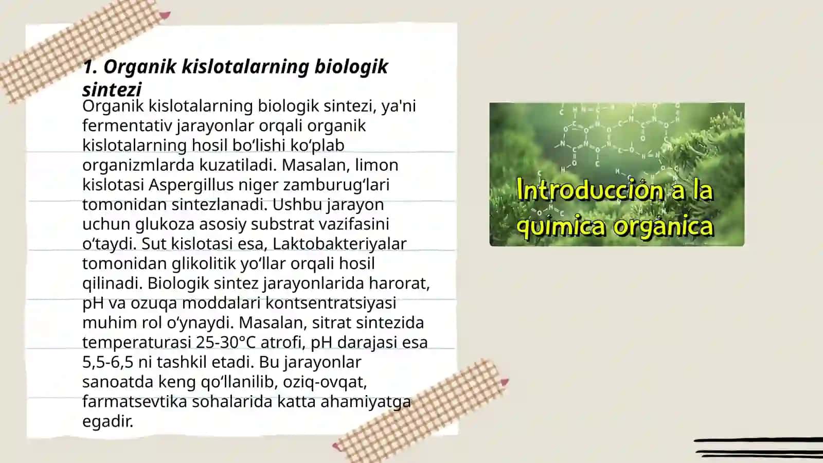 Organik kislotalarni olish biotexnologiyasi 3