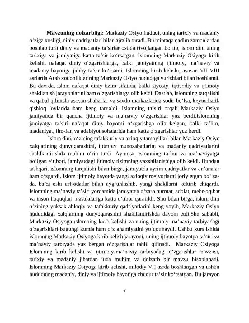 Markaziy Osiyoga Islomning Kirib Kelishi va Ijtimoiy-Ma'nviy Tarbiyadagi O'zgarishlar 3