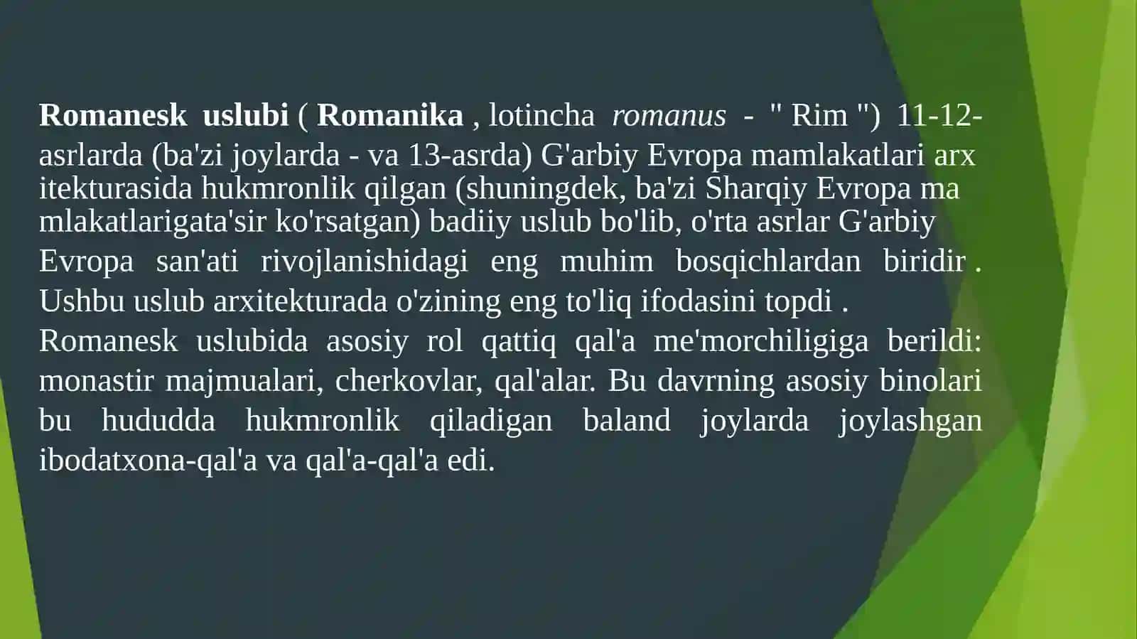 Roman uslubi me’morchiligi 3
