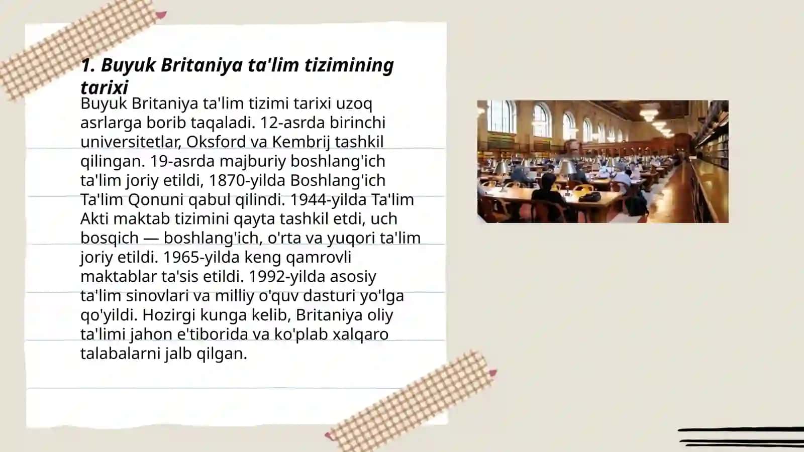 Buyuk Britaniya ta'lim tizimining tarixi 3