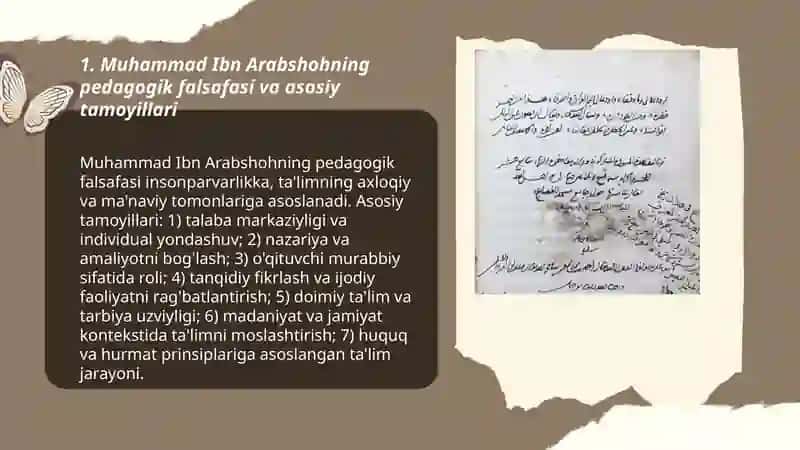 Muhammad Ibn Arabshohning pedagogikika fanida tutgan o'rni 3