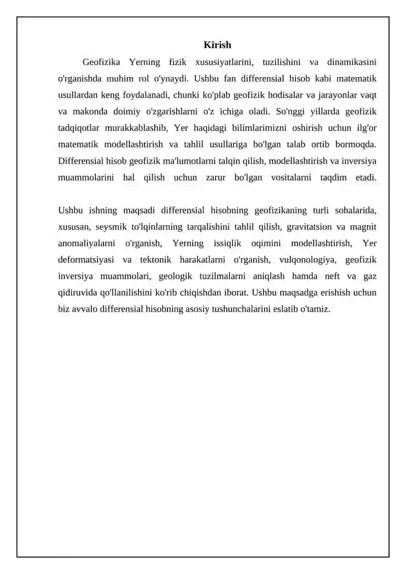Geofizikda differensial hisob tatbiqlari 3