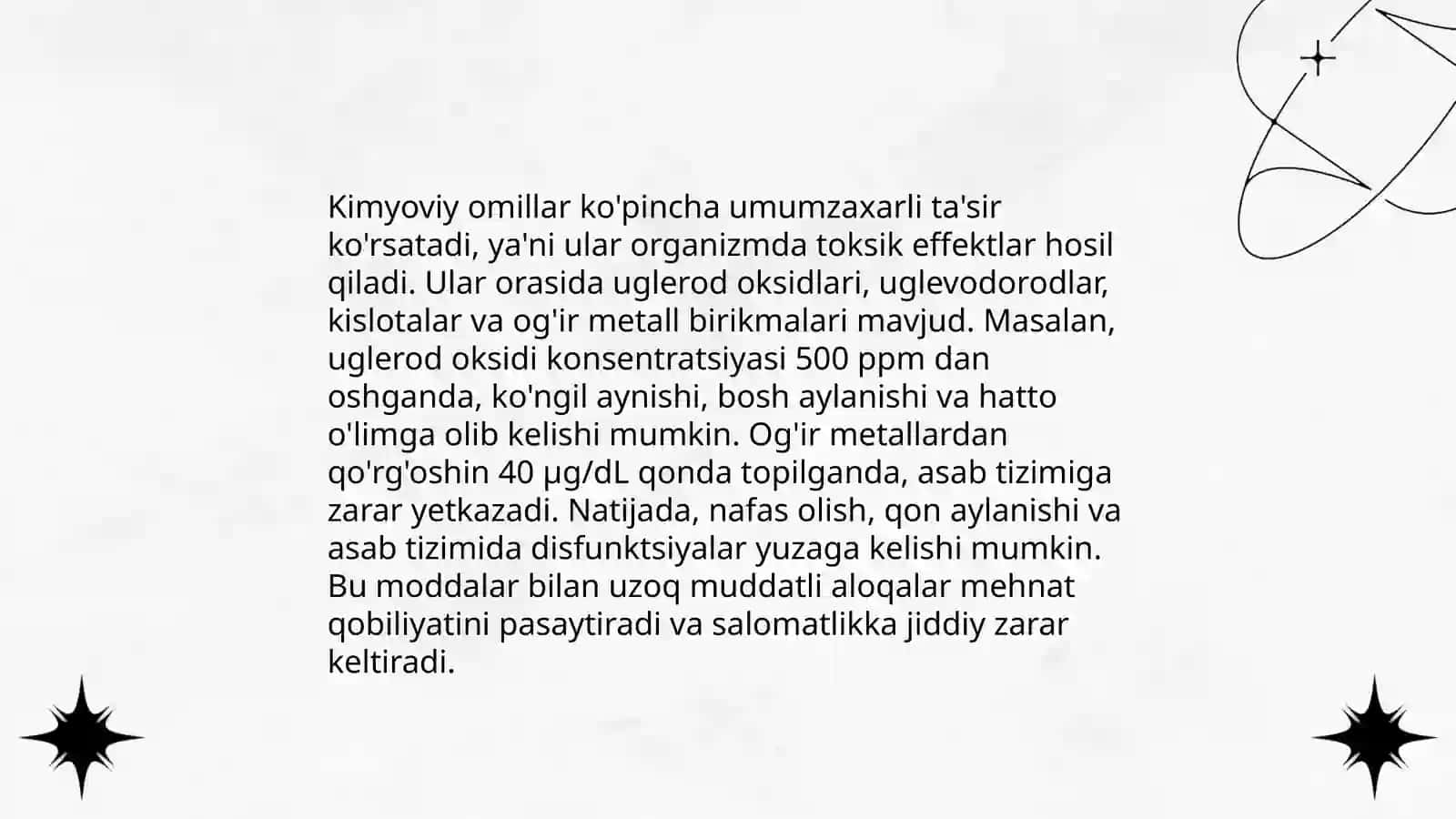 Kimyoviy omillarni umumzaxarli va maxsus ta'siri haqida tushuncha 3