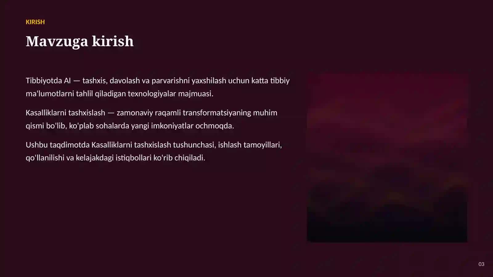 SUN'IY INTELLEKT • AI TIBBIYOTDA 3