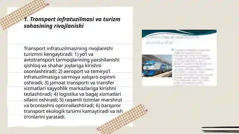 Transport xizmatining turizmga iqtisodiy ta'siri 3