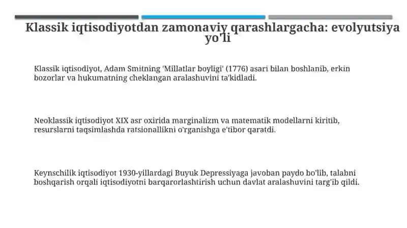 Hozirgi zamon iqtisodiy qarashlari evolyutsiyasi 3
