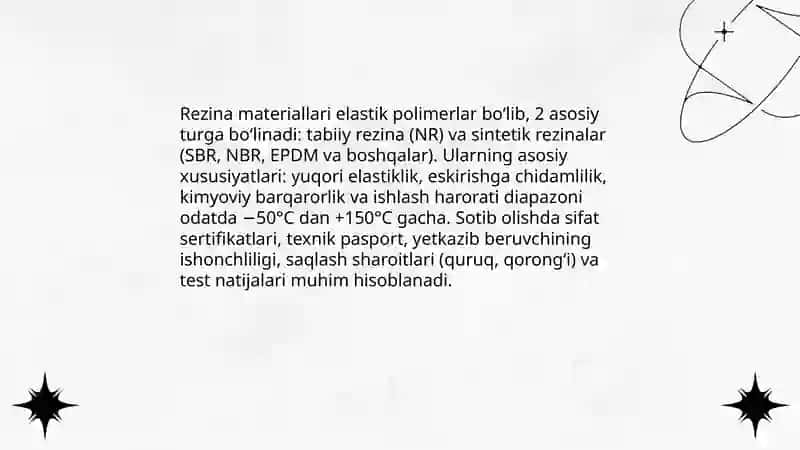 Rezina materiallar ham olardin aliniwi 3