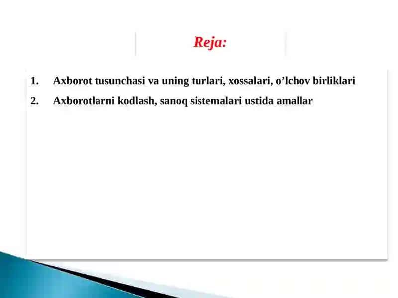 Kompyuterning arxmetik asoslari sanoq sistemalari 3