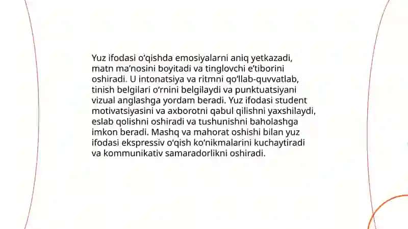 Ifodali oʻqishda yuz ifodasi va harakat 3