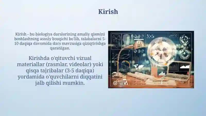 Biologiyadan amaliy mashgʻulotlarni loyihalash texnologik xarita 3