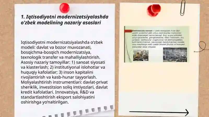 Iqtisodiyotni moderezinatsiyalashda sa'noat ishlab chiqarishda texnik va texnologik bazasini yaratishning òzbek modeli 3