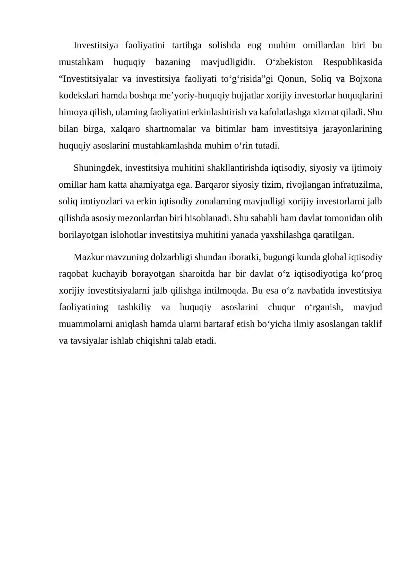 CHET EL INVESTITSIYALARINI JALB ETISH VA TARTIBGA SOLISHNING TASHKILIY-HUQUQIY ASOSLARI 3