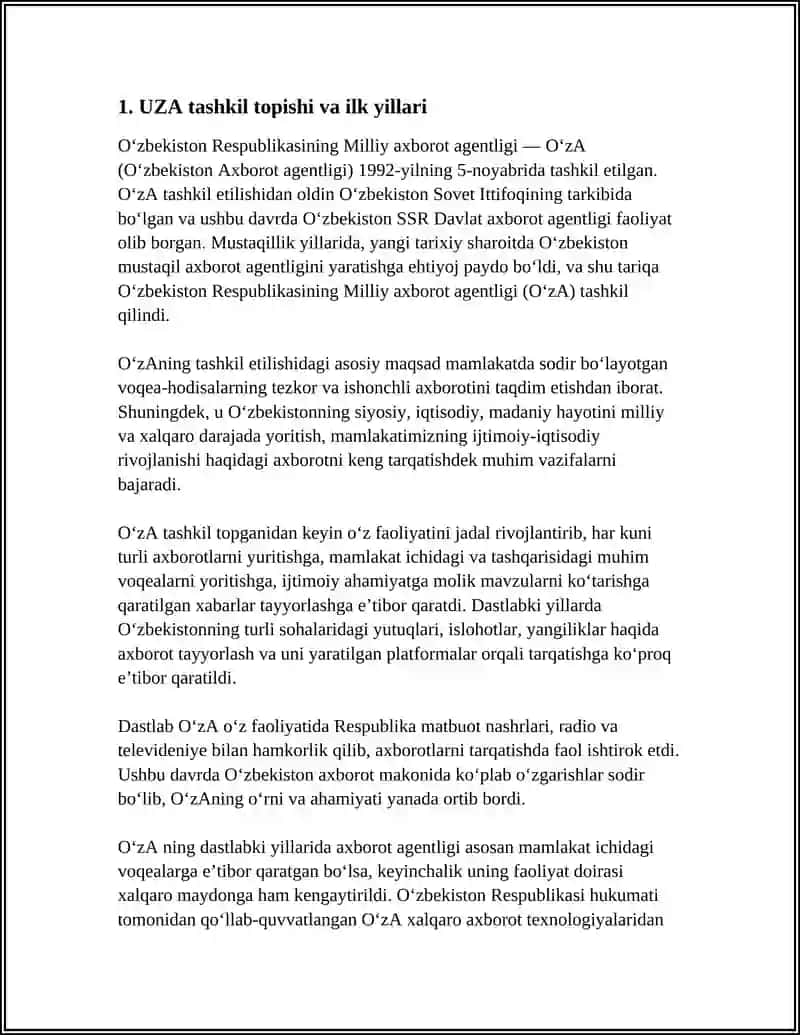 O'ZBEKISTONDA UZA TARIXI VA HOZIRGI FAOLIYATI 3