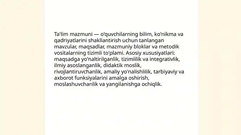 Ta'lim mazmuni tushunchasi va uning funksiyalari 3