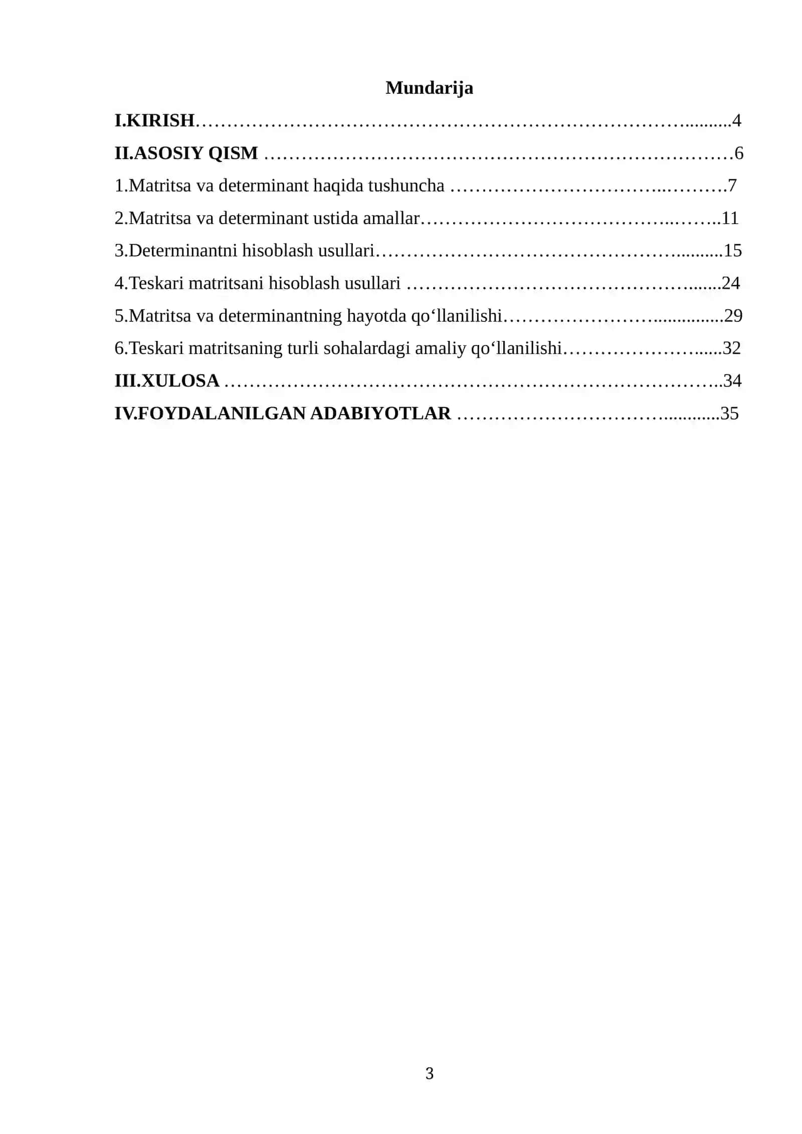 MATRITSANING DETERMINANTI VA TESKARI MATRITSANI HISOBLASH USULLARI 3