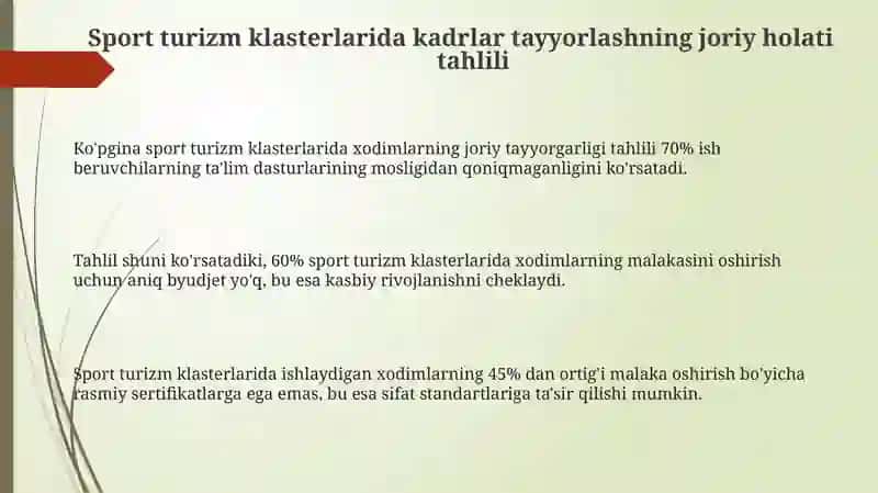 Sport turistik klasterlarida kadr tayyorlash va malaka oshirish 3