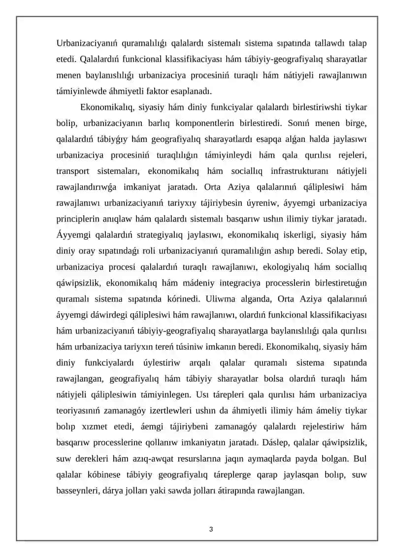 Qalasazliq sistemasiniñ qasiyetleri ham klassifikatsiyasi 3