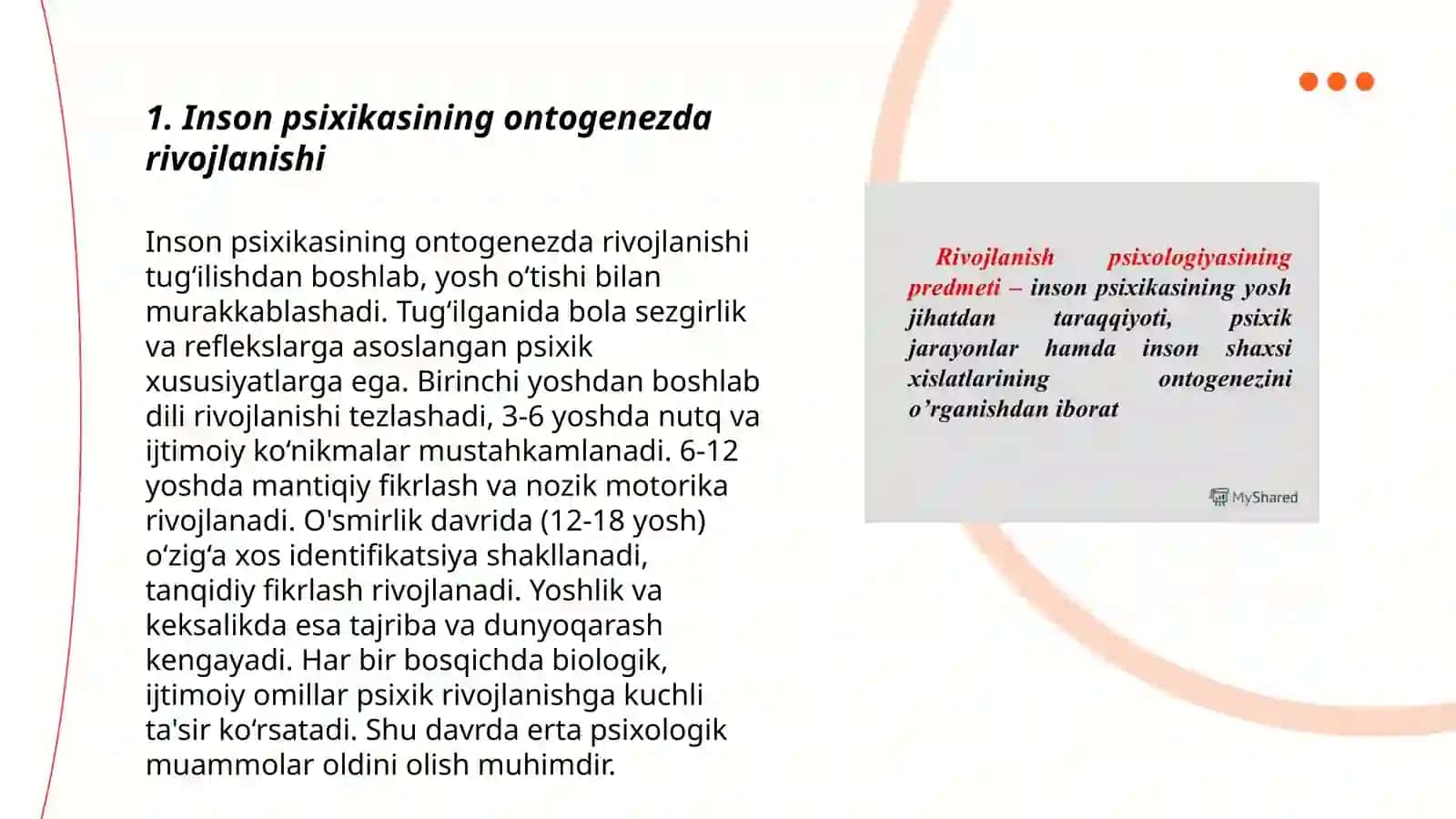 Inson psixikasining ontogenezda rivojlanishi 3