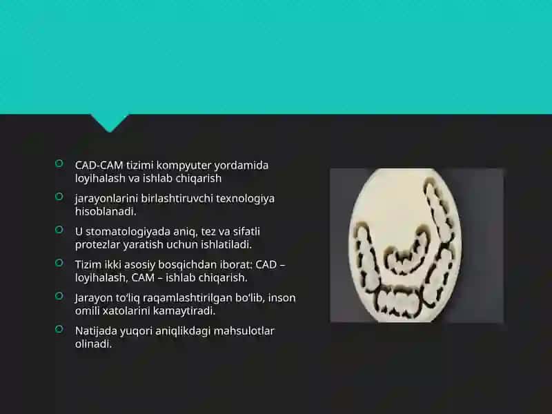 CAD-CAM tizimining imkoniyatlari 3