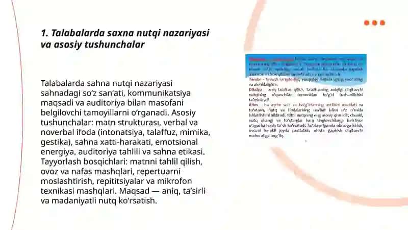 Talabalarda saxna nutqi va omma oldida soʻzlash madaniyatini rivojlantirish 3