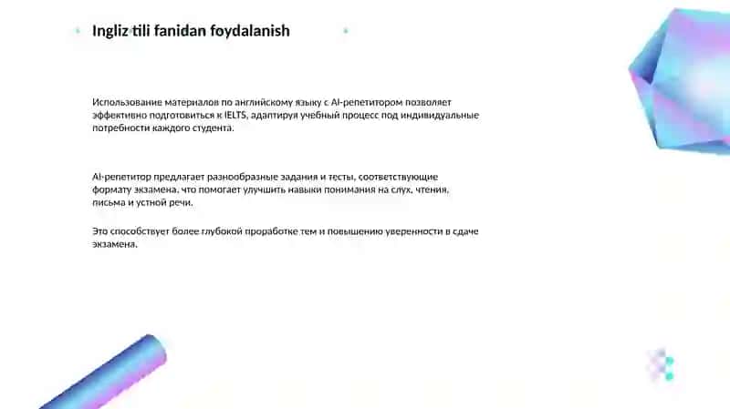 IELTS va Ingliz tili: AI-repetitor bilan mustaqil tayyorlanish 3