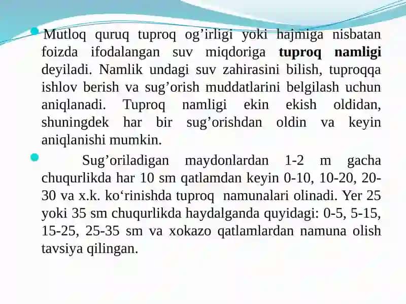 Tuproq namligini aniqlash 3