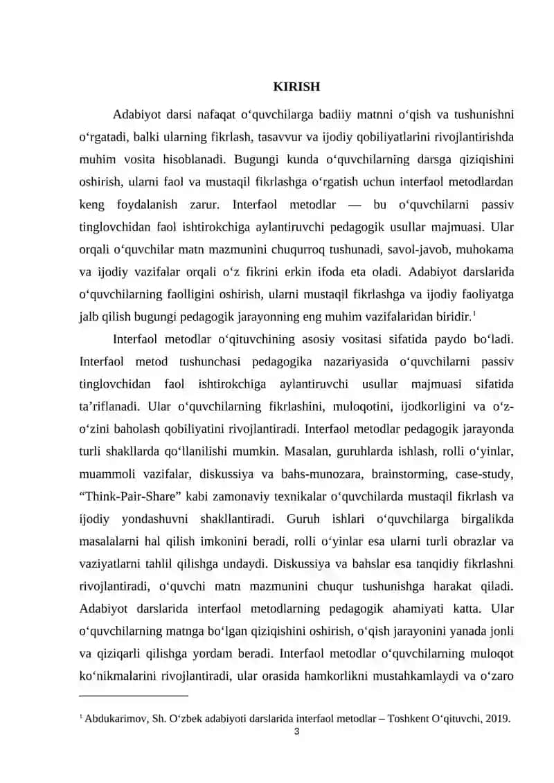 Adabiyot darslarida interfaol metodlardan foydalanish 3