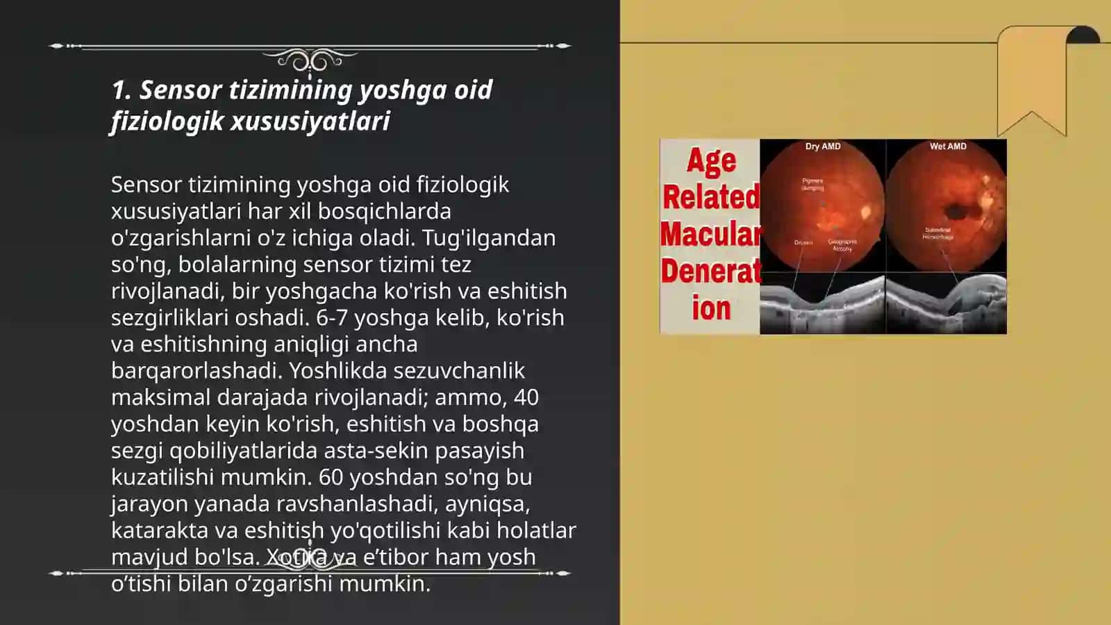 Sensor tizimining yoshga oid fiziologiyasi va gigiyenasi 3
