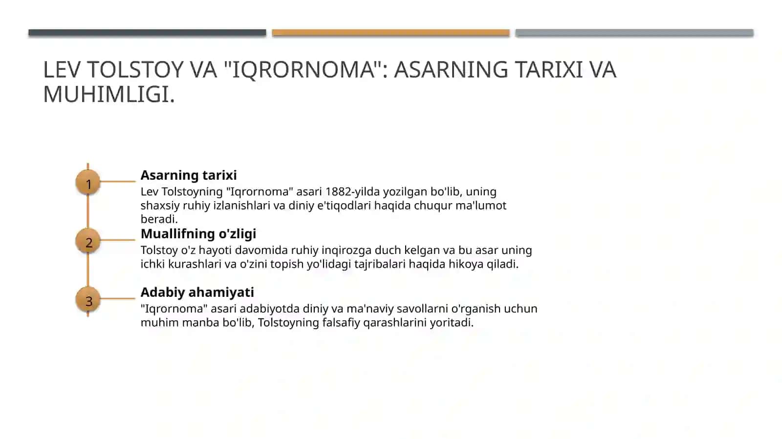 Lev Tolstoyning "Iqrornoma" asaridagi dining e'tiqodlarni tahlil etish 3