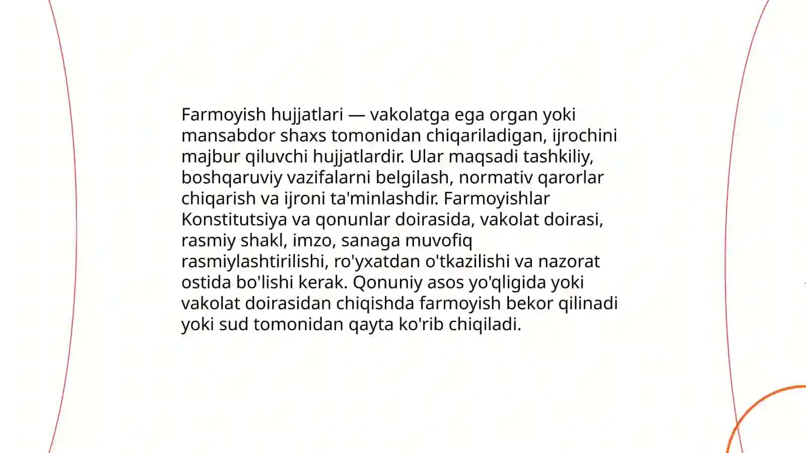 Farmoyish hujjatlari turlari, xususiyatlari 3