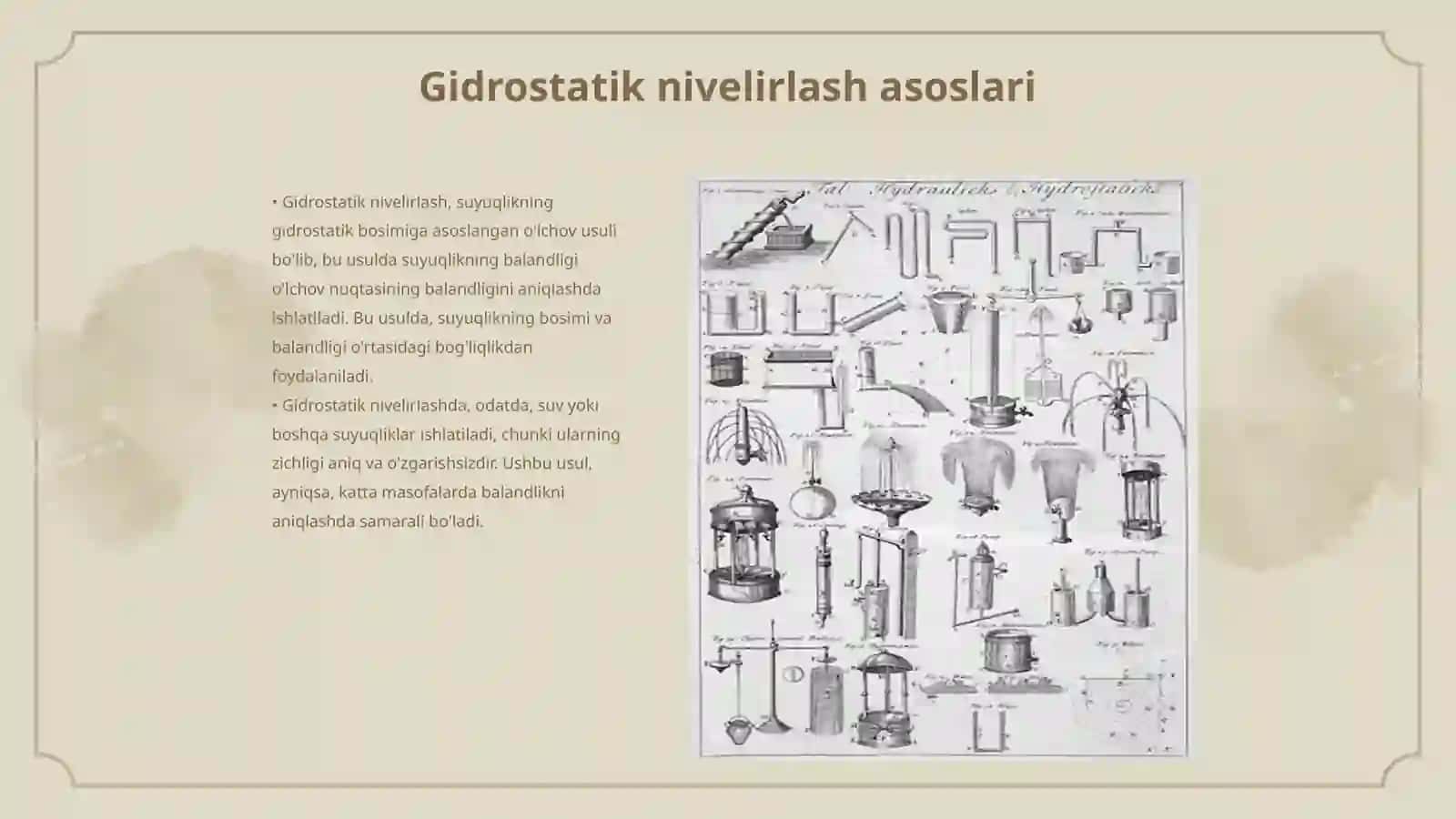 Gidrostatik nivelirlashni qanday hollarda qo‘llash 3