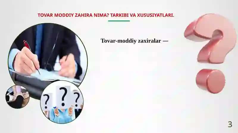 TOVAR MODDIY ZAHIRA NIMA? TARKIBI VA XUSUSIYATLARI. 3