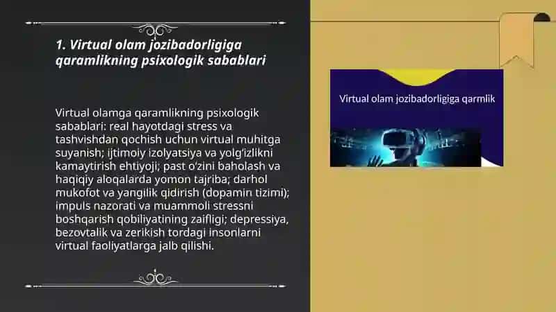 Vertual olam jozibadorligiga qaramlik va uning oqibatlari Qoʻziboyeva Gulsevar 3